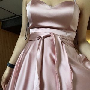 Women’s/Juniors blush pink satin dress